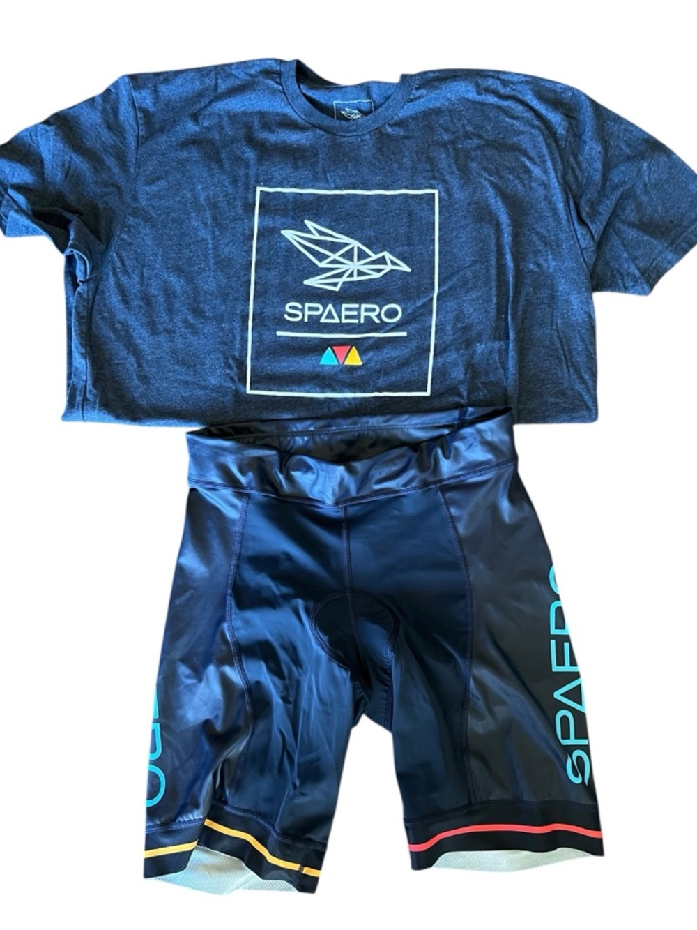 Spaero Cycling Shorts Mens XXL Padded Bike Shorts + T Shirt Bundle Athletic